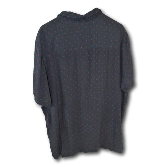 TOPMAN Casual Button Down Shirt – Navy with Red Dots – XXL – 100% Rayon - Picture 3 of 3